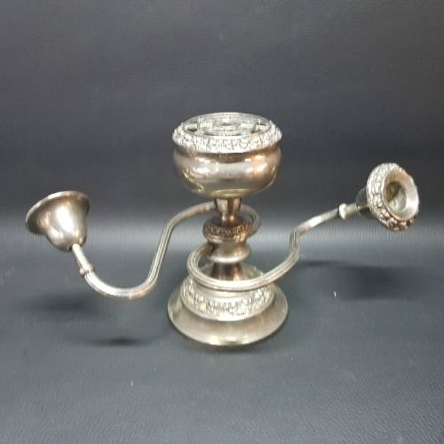 Vintage Decorative Silver-plate Candle Stand and Perfume Burner