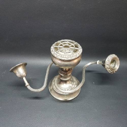 Vintage Decorative Silver-plate Candle Stand and Perfume Burner