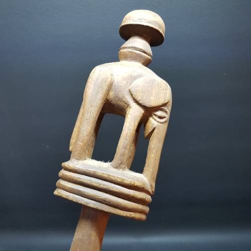 RARE!!! Hand Crafted Vintage Wood Carved Elephant Walking Stick