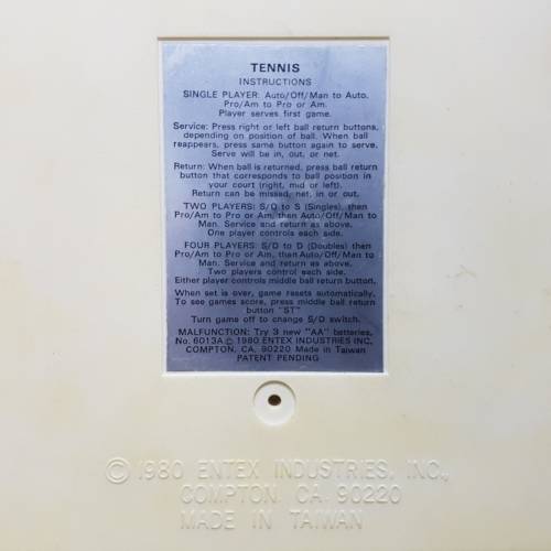 RARE!!! 1980 ENTEX Industries Tennis Game Console (100% Working)