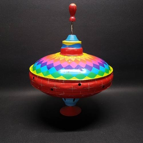 RARE!!! Large 1950's Vintage German Tin Toy Spinning Top!!!