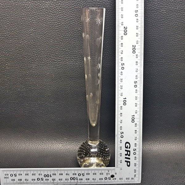 Detailed Cut Glass Vintage Ball Vase