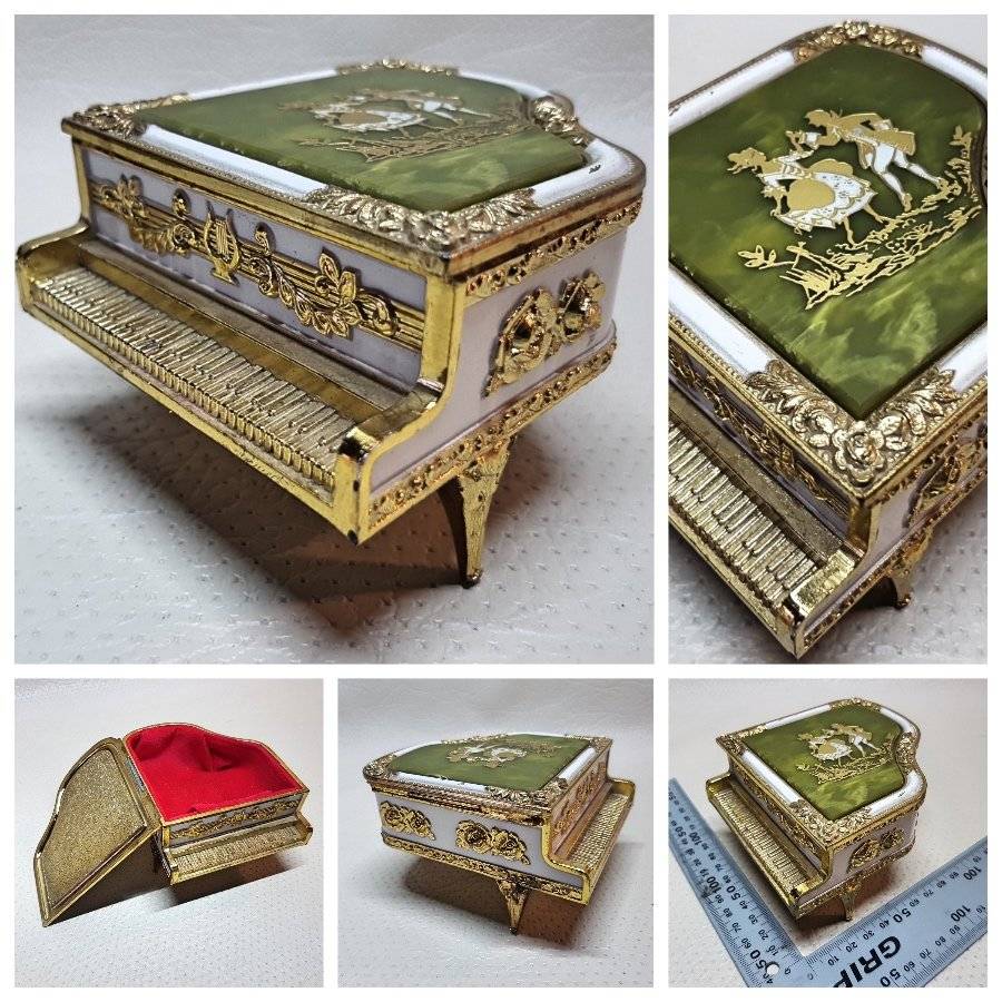 RARE!!! Highly Decorative Metal Piano Trinket Box!!!