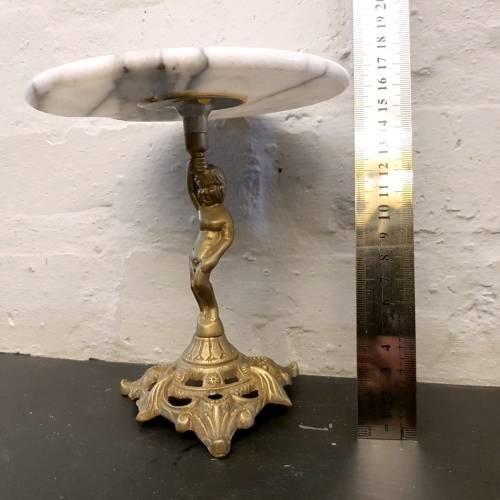 Small Detailed Brass and Marble Wine Bottle Table!!!