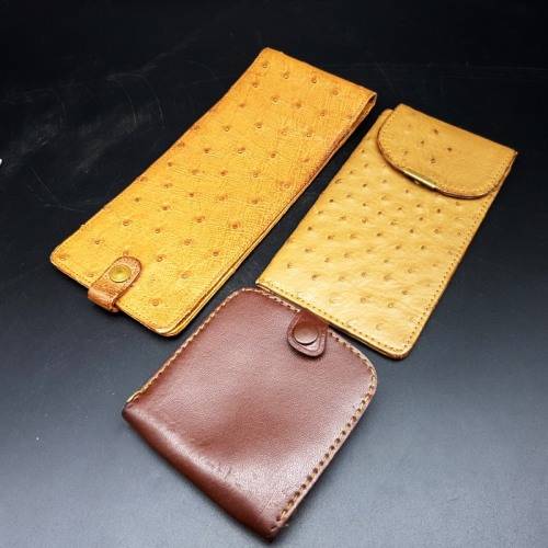 Original Vintage Genuine Ostrich and Leather Wallets and Spectacle Bag!!!