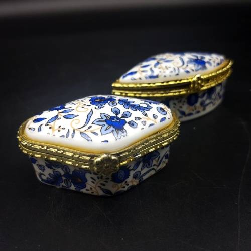 Two Decorative Porcelain Pill Boxes (Bid For Both)