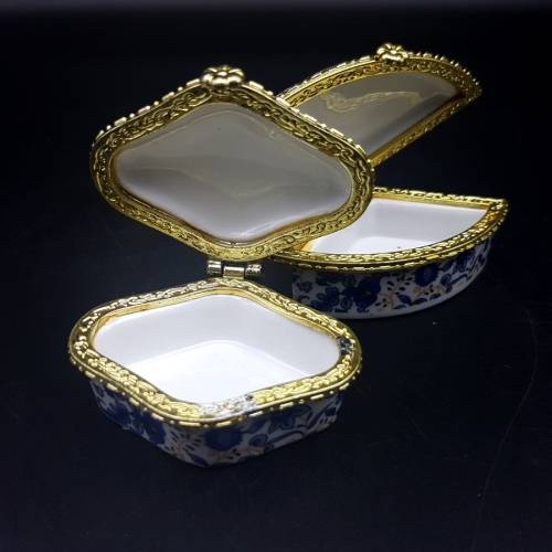 Two Decorative Porcelain Pill Boxes (Bid For Both)
