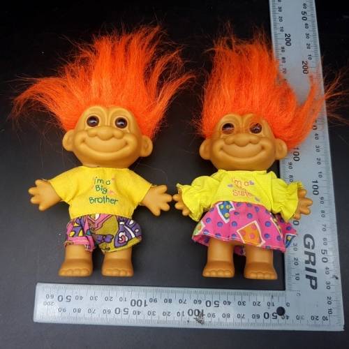 Original Vintage RUSS Big Brother and Sister Trolls!!!