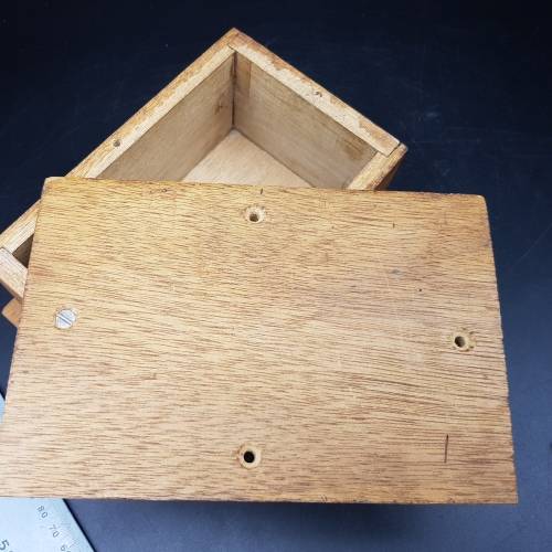 Original Vintage Hand Crafted Wood Money Collection Box!!!!!