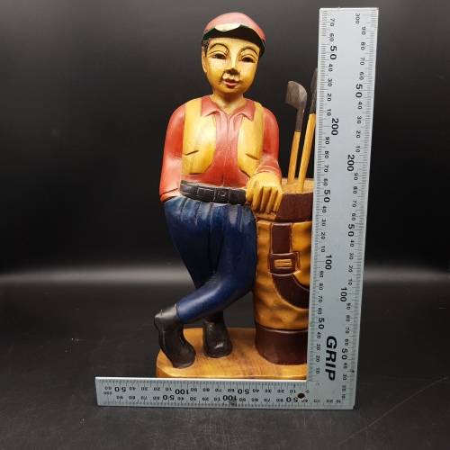Hand Crafted Oriental Wood Golfer!!!