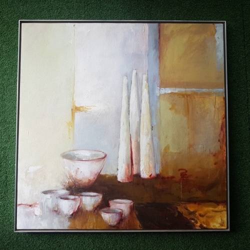 Large Framed Hannes Van Zyl Oil on Canvas (1200mm x 1200mm)