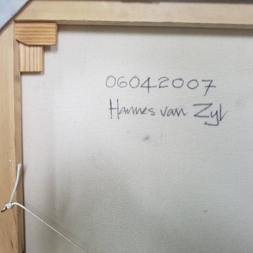 Large Framed Hannes Van Zyl Oil on Canvas (1200mm x 1200mm)