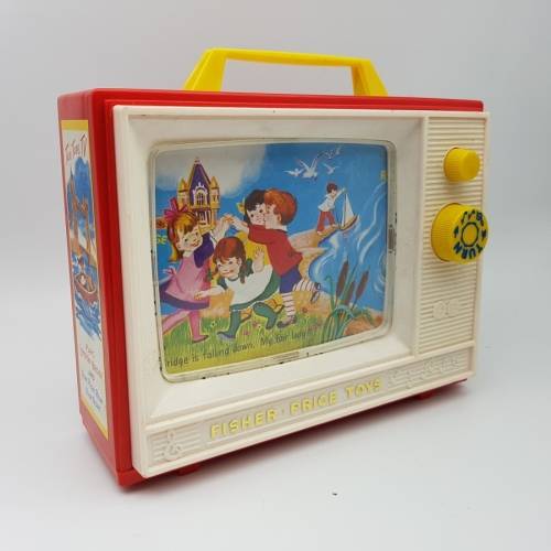 RARE!!!! Vintage Fisher Price Hard Plastic Scrolling TV Music Box (Working)!!!!