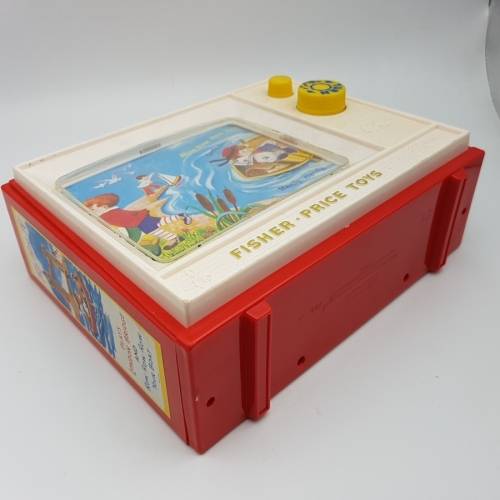 RARE!!!! Vintage Fisher Price Hard Plastic Scrolling TV Music Box (Working)!!!!