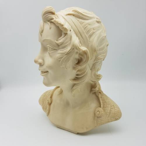 RARE!!! Large A Santini Marble Dust Resin Portrait Bust Study!!!