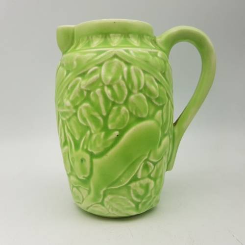 RARE!!! 1960's Lime Green Bunny Rabbit and Deer Longton Pottery Pitcher!!!