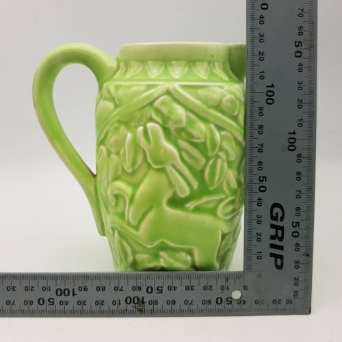 RARE!!! 1960's Lime Green Bunny Rabbit and Deer Longton Pottery Pitcher!!!