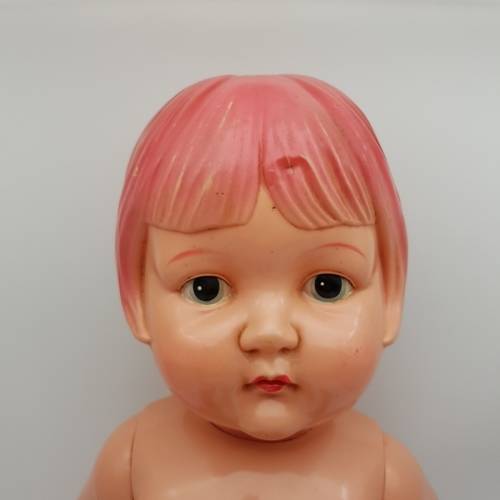 RARE!!! 1960's Hand Painted Hard Plastic Doll (Needs Re-assembly)