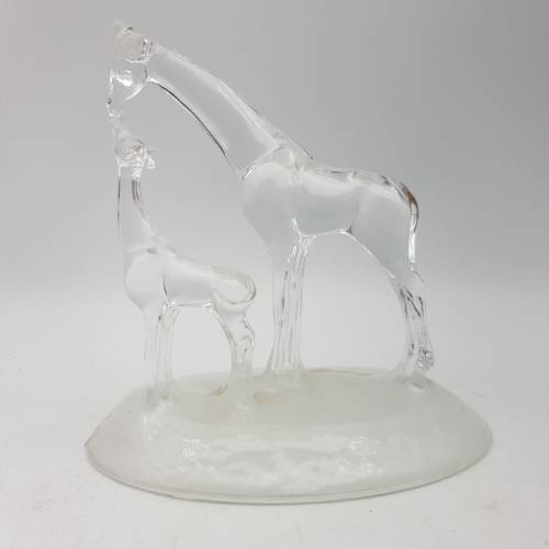 Large Glass "Family Giraffe" Paperweight!!!
