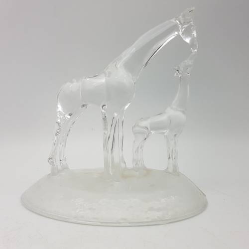 Large Glass "Family Giraffe" Paperweight!!!