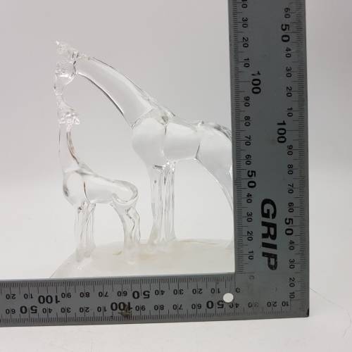 Large Glass "Family Giraffe" Paperweight!!!
