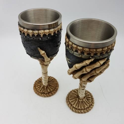 Two Detailed Skeleton Wine Goblets!!!