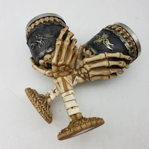 Two Detailed Skeleton Wine Goblets!!!