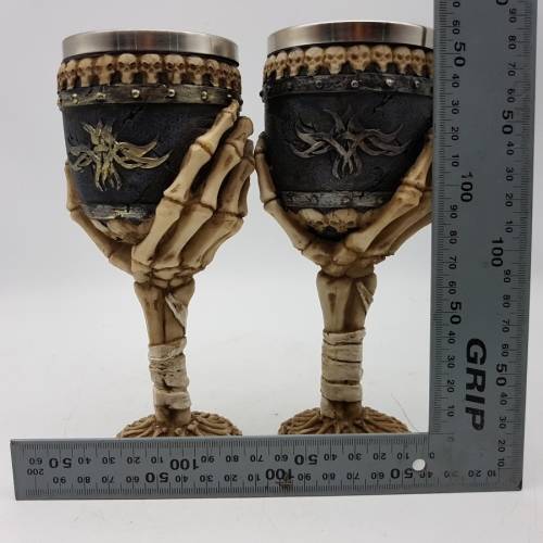 Two Detailed Skeleton Wine Goblets!!!