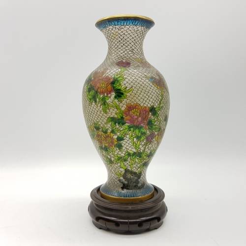 RARE!!! Antique Highly Decorative Chinese Enameled Glass Vase and Base!!!