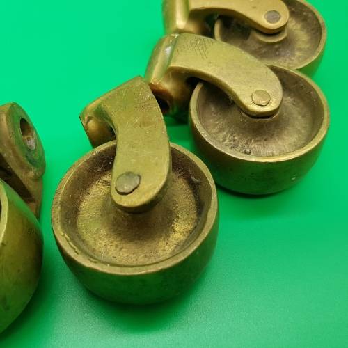 RARE!!! Vintage Solid Brass Caster Wheels!!!
