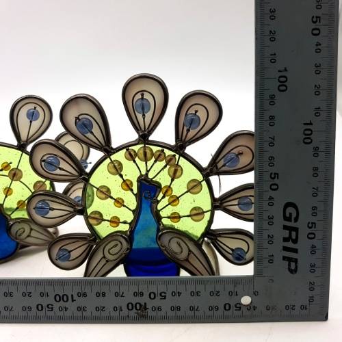 Detailed Stained Glass Peacock Book Ends!!!