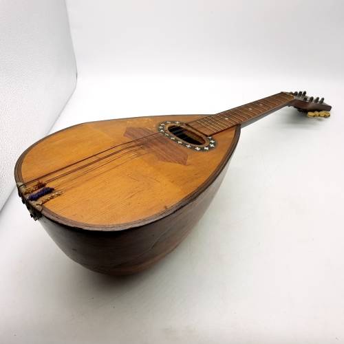 RARE!!! Antique Mandolin with Wood and Mother of Pearl Inlay By Luigi Rosario Napoli 1890