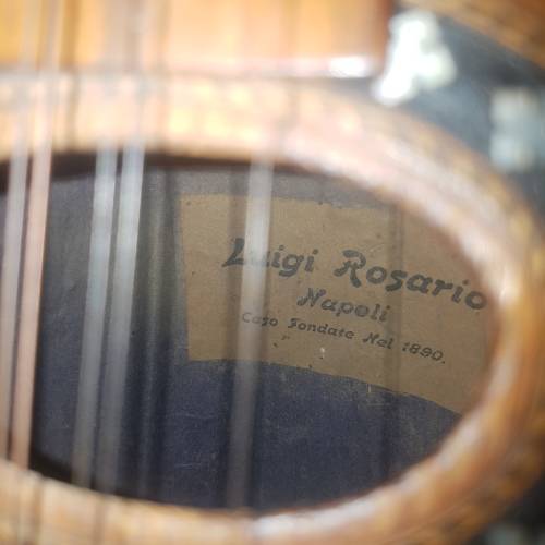 RARE!!! Antique Mandolin with Wood and Mother of Pearl Inlay By Luigi Rosario Napoli 1890