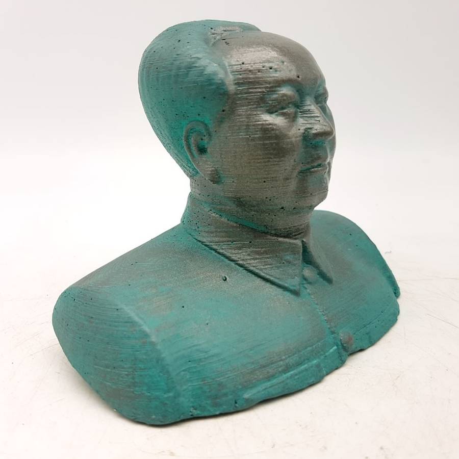 Applied Bronze Bust Of Chinese Communist Revolutionary Mao Zedong
