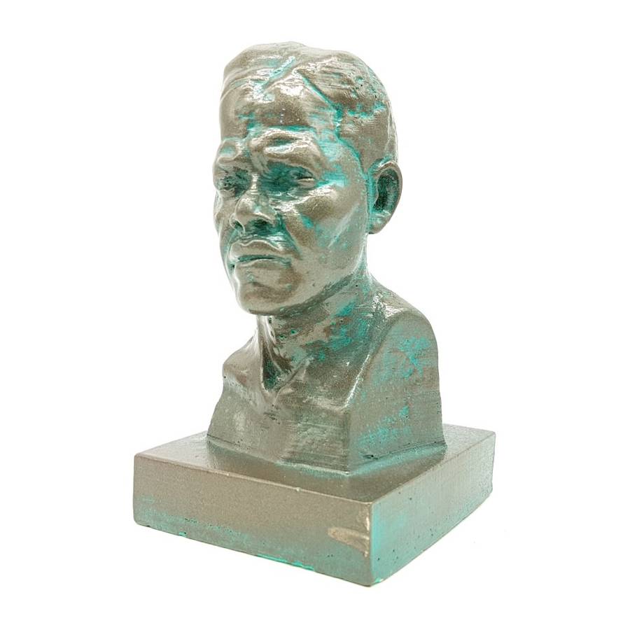 Applied Bronze Nelson Mandela Paperweight Bust