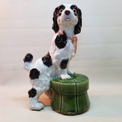 Large Highly Decorative Glazed Dog on Base!!! (Perfect Condition)