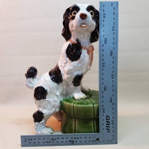 Large Highly Decorative Glazed Dog on Base!!! (Perfect Condition)