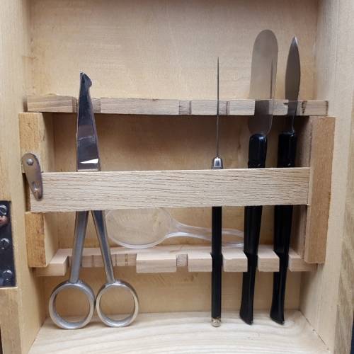 RARE!!! Original Wood Boxed Cast Metal Microscope Set!!!!