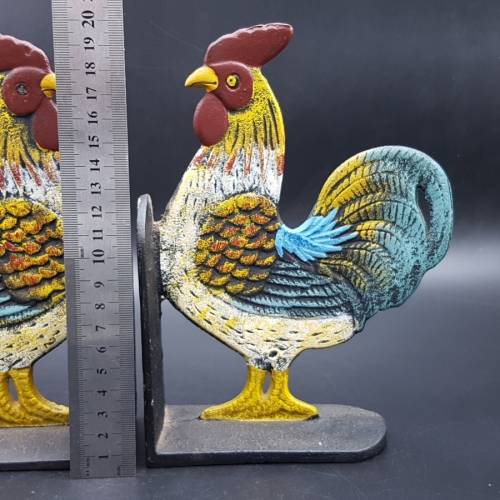 Pair of Cast Iron Cockerel Bookends!!!