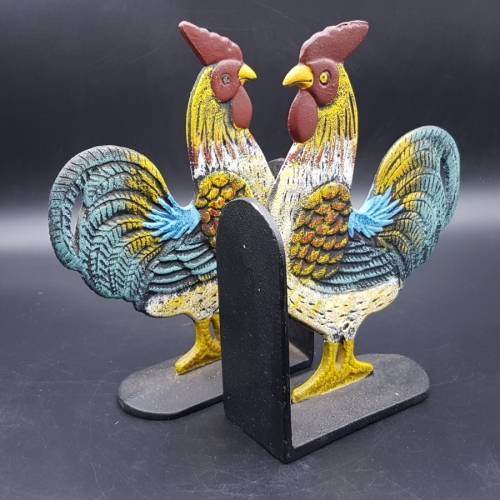 Pair of Cast Iron Cockerel Bookends!!!