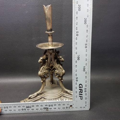 RARE!!! Highly Detailed Victorian Silver-plate Candle Stand!!!