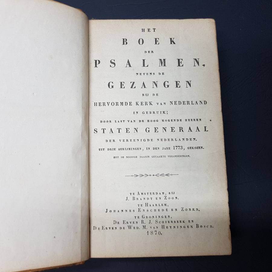 RARE!!! 1870 Leather Bound Antique "Het Boek Der Psalmen Nevens de Gezangen"