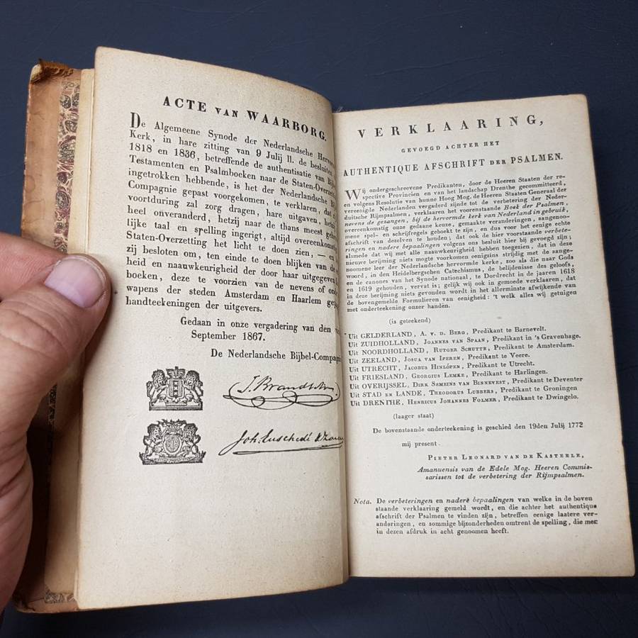 RARE!!! 1870 Leather Bound Antique "Het Boek Der Psalmen Nevens de Gezangen"