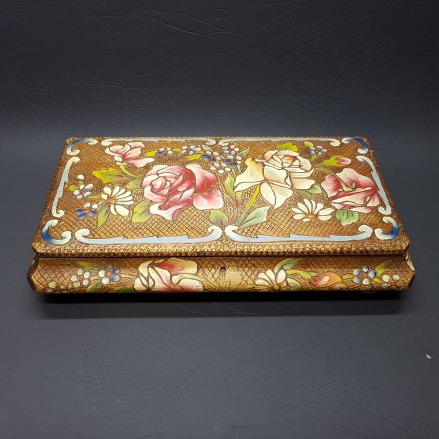 RARE!!! Detailed 1920's Art Nouveau Handcrafted Wood Jewelry Box!!!!