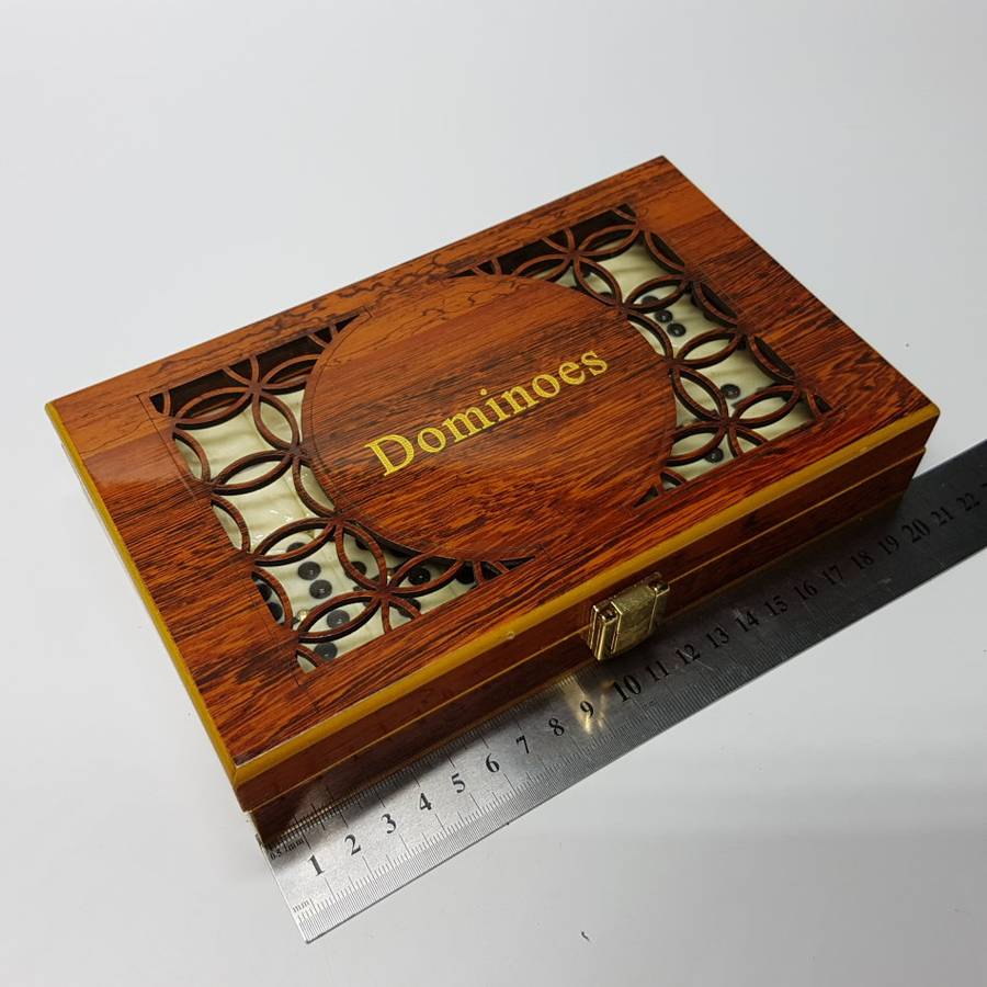 Original Vintage Wood Boxed Dominoes (Sealed)