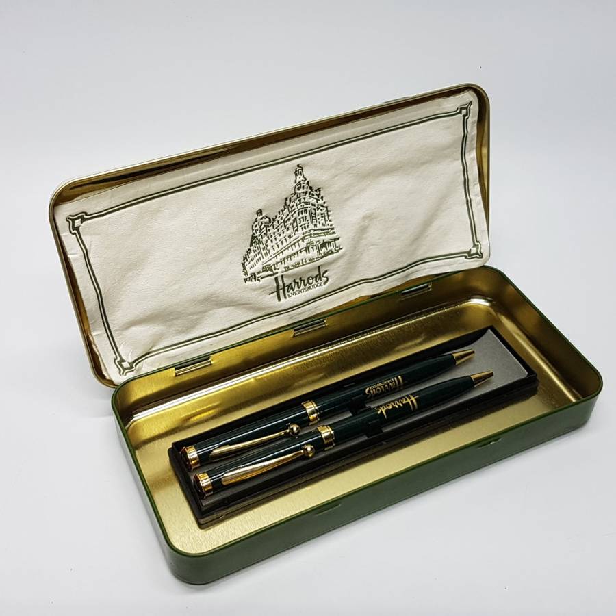 Original Harrods Lithographed Pen With Original Pen and pencil set!!!