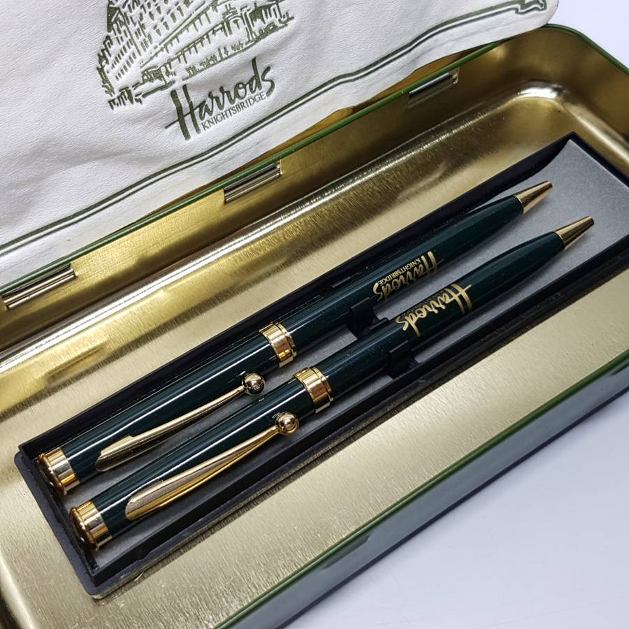Original Harrods Lithographed Pen With Original Pen and pencil set!!!