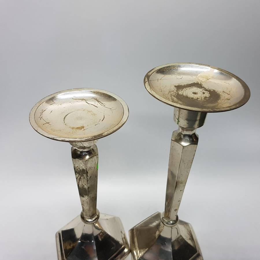 Two Large Silver-plate Candle Stands!!!