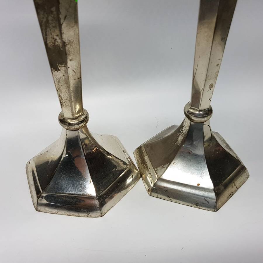 Two Large Silver-plate Candle Stands!!!