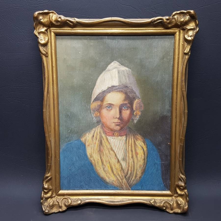RARE!!! Antique Framed Oil On Canvas Portrait (Unsigned)